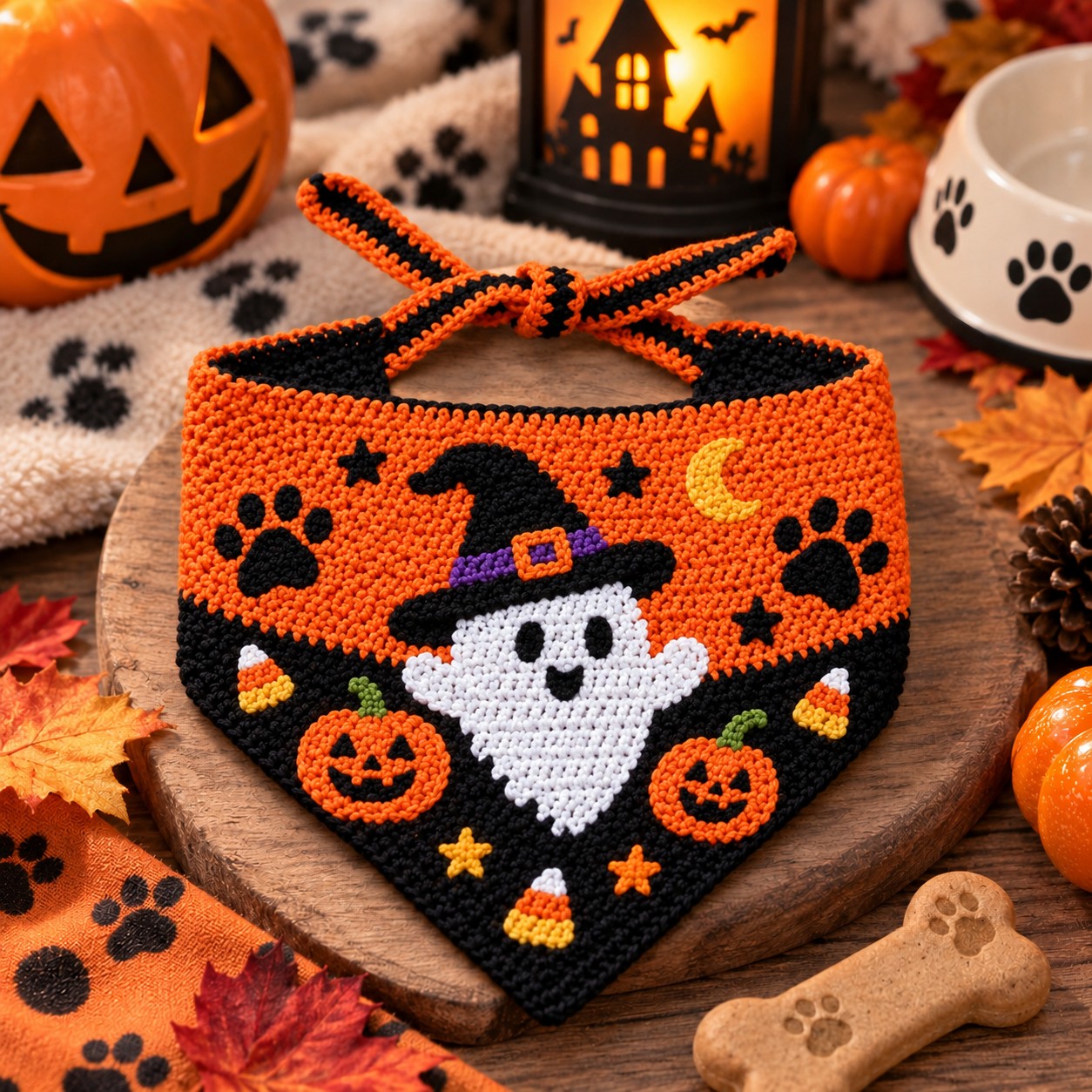Bandana Artigianale Dolce Spooky per Cani